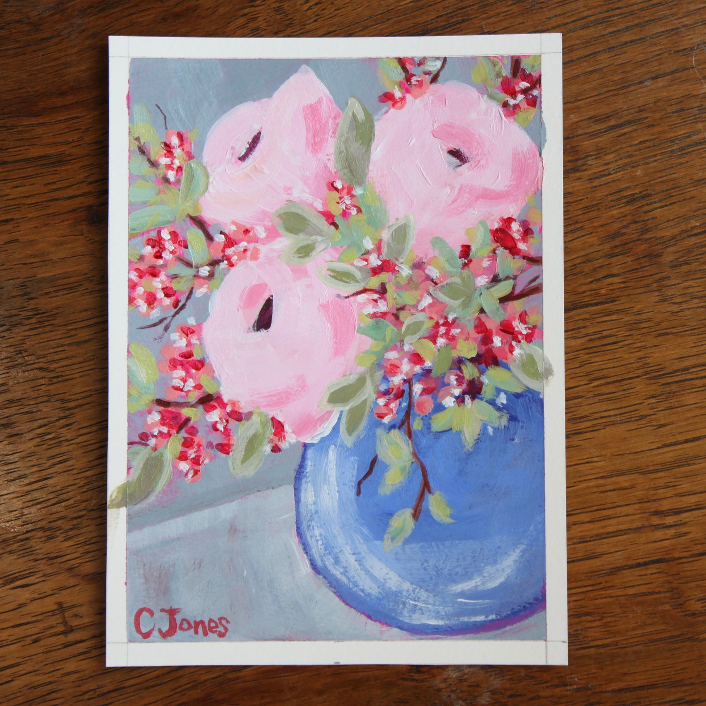 Peonies on paper