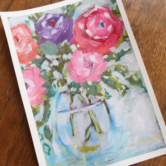 Colorful Roses on paper