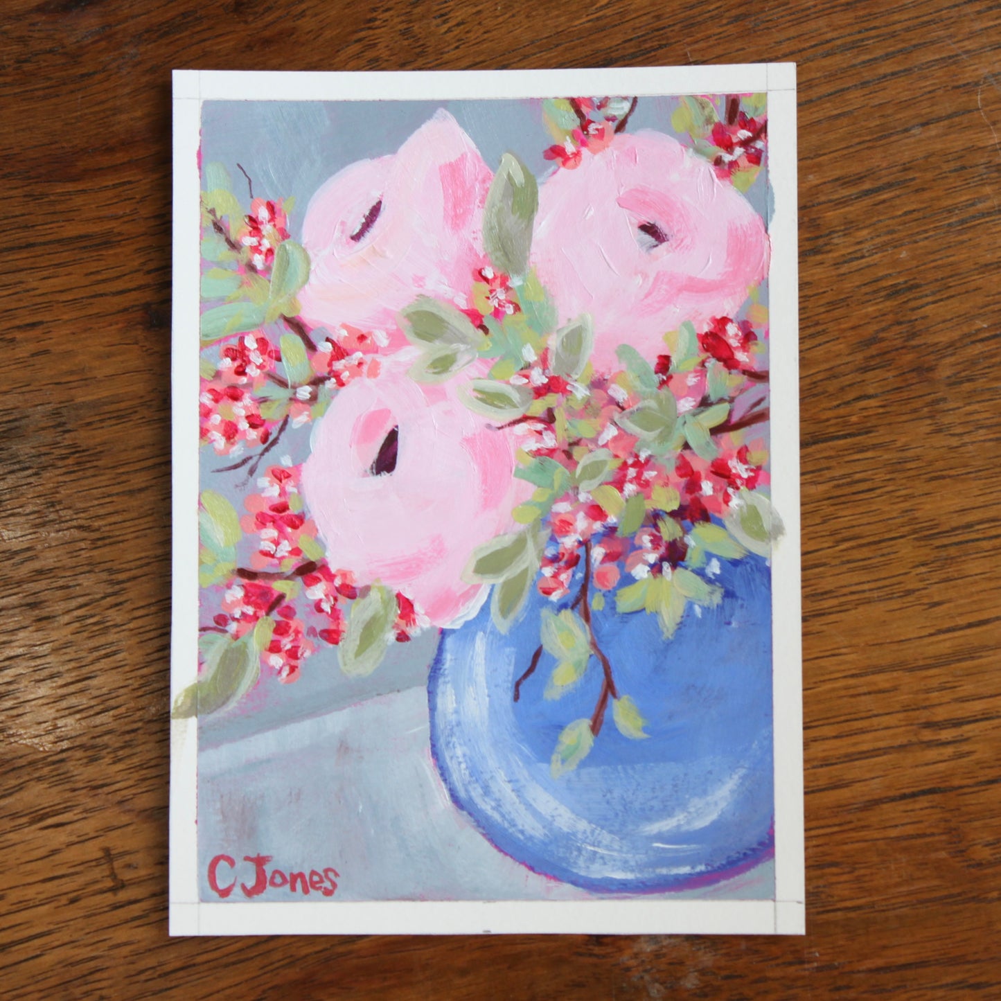Peonies on paper