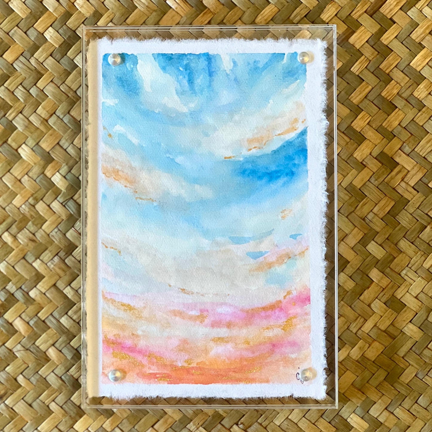 4” x 6” Acrylic Framed Watercolor Landscape