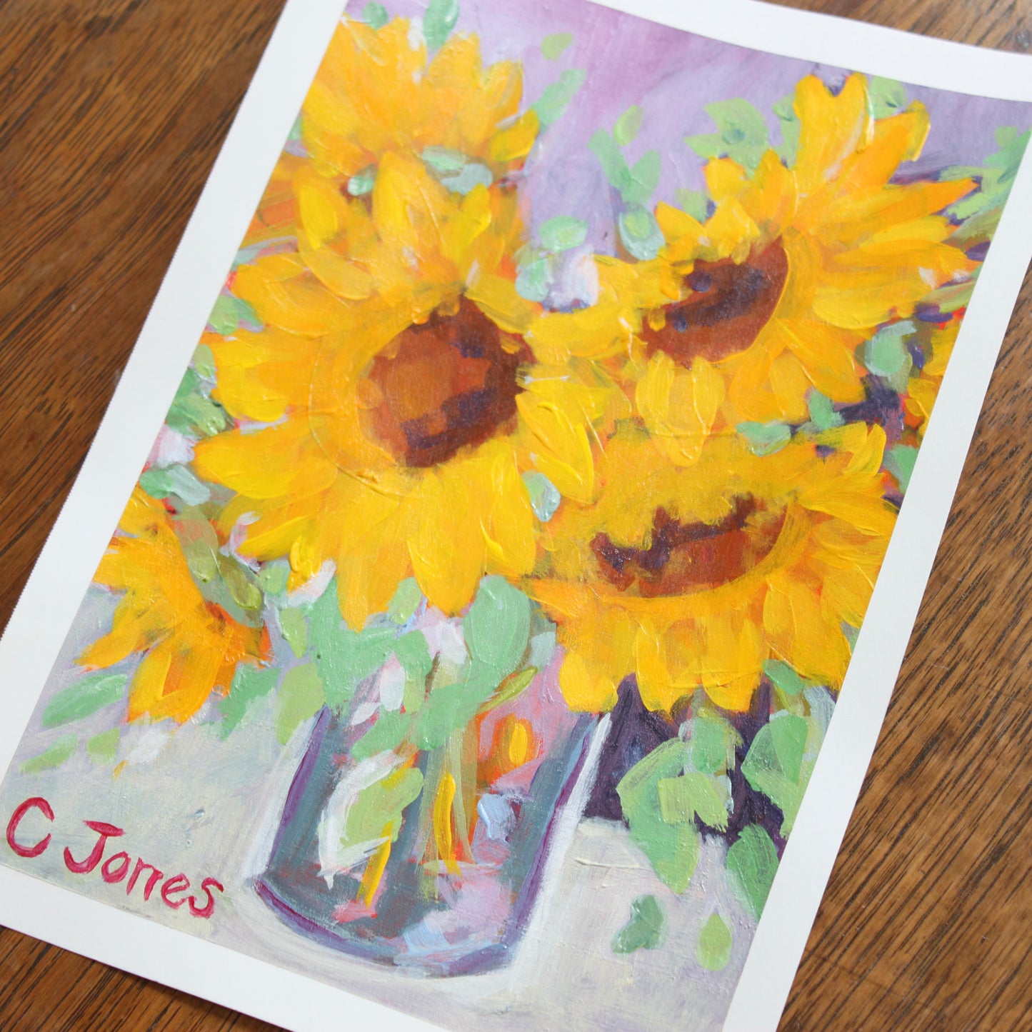 Sunflowers on paper