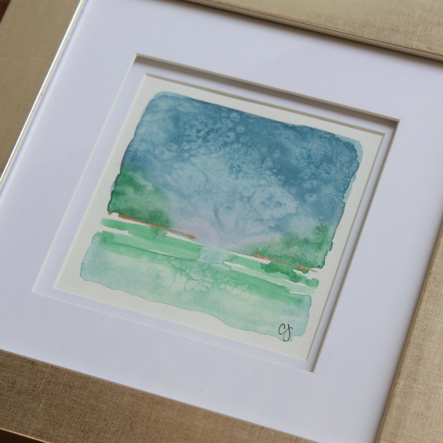 Framed Watercolor Landscape