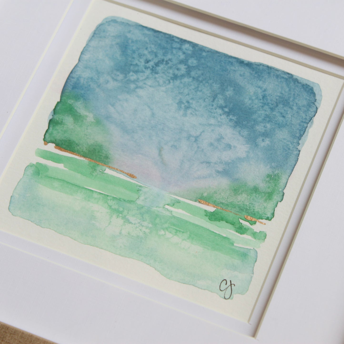 Framed Watercolor Landscape