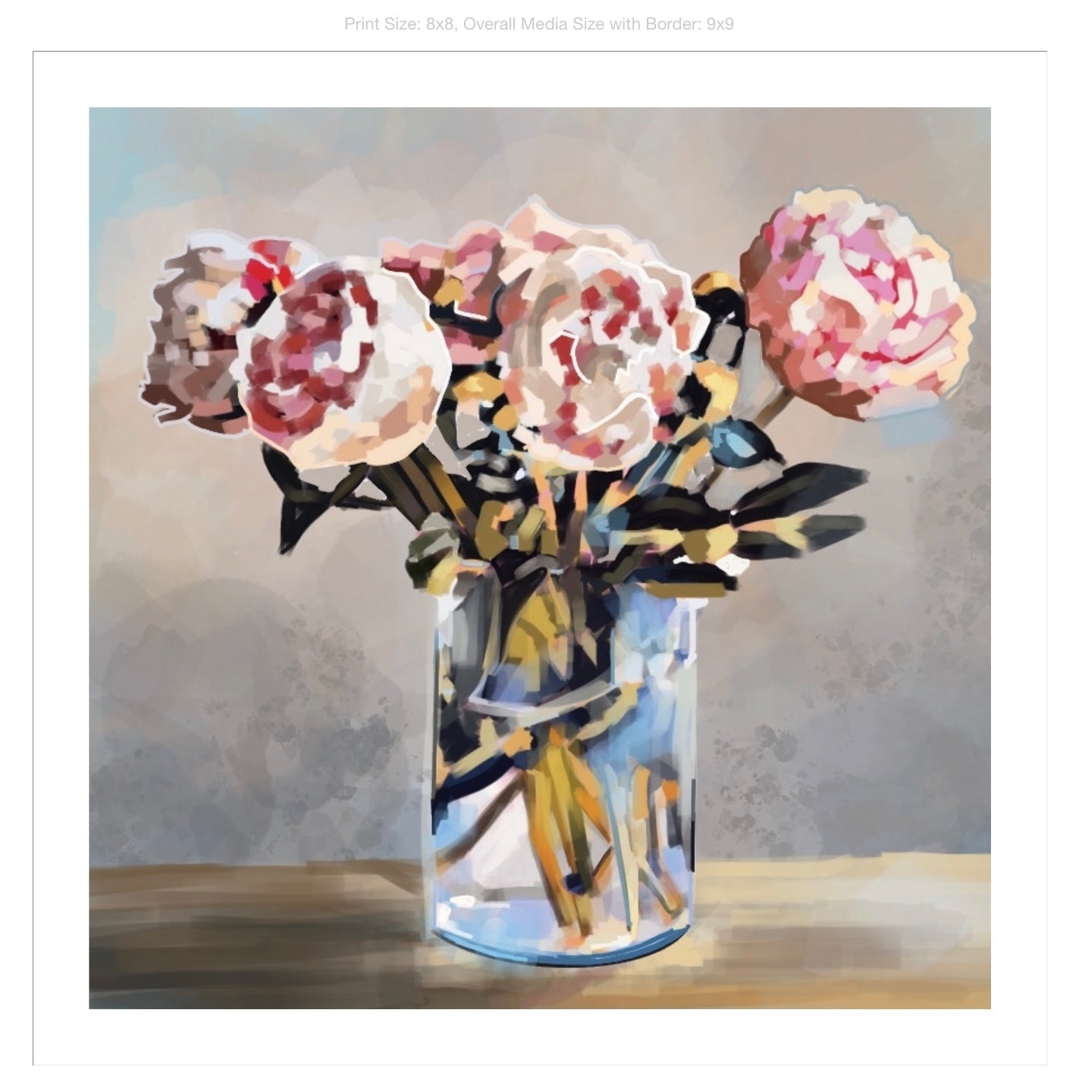 Pink Roses Giclee on Premium Heavyweight Paper