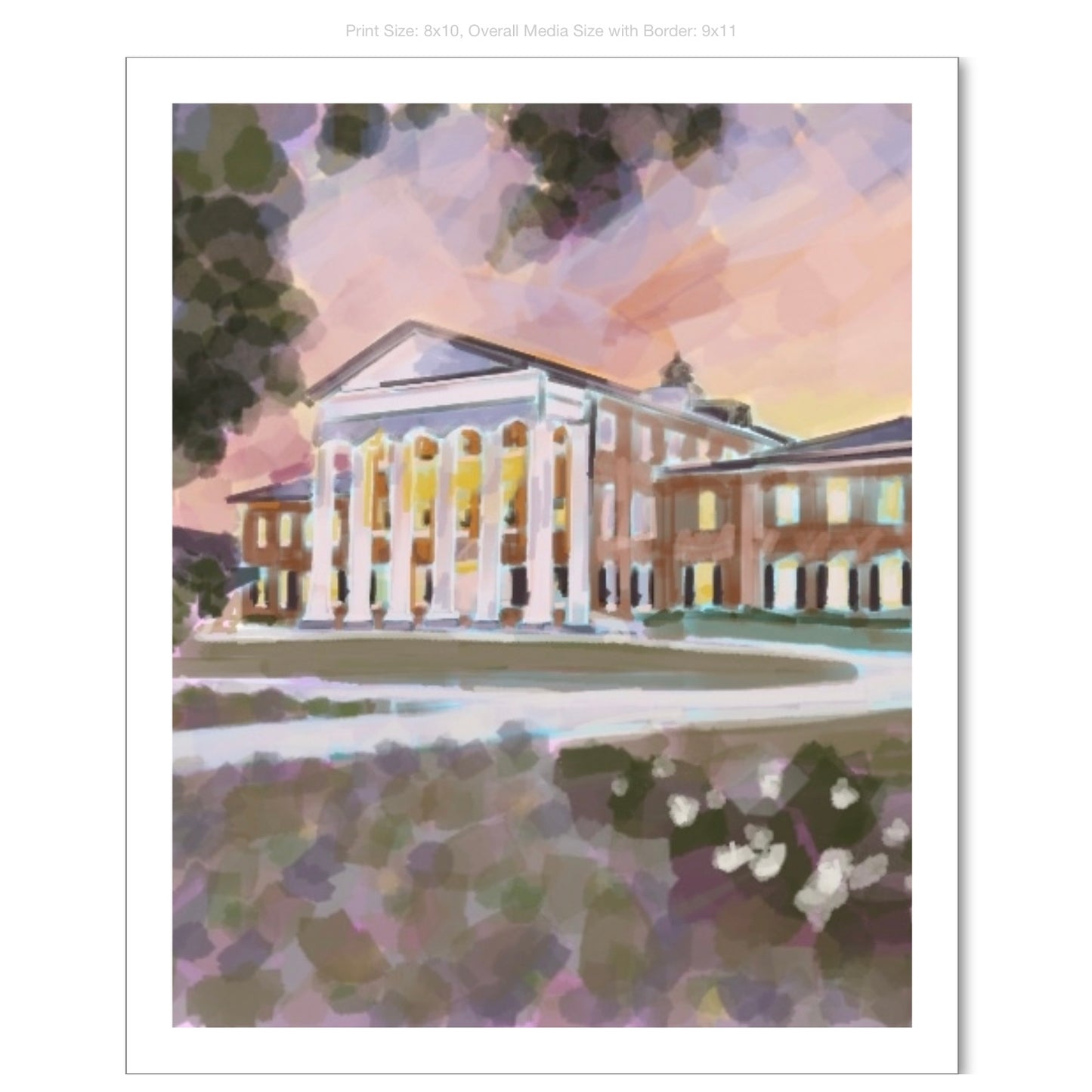 Ole Miss Campus Giclee on Premium Heavyweight Paper