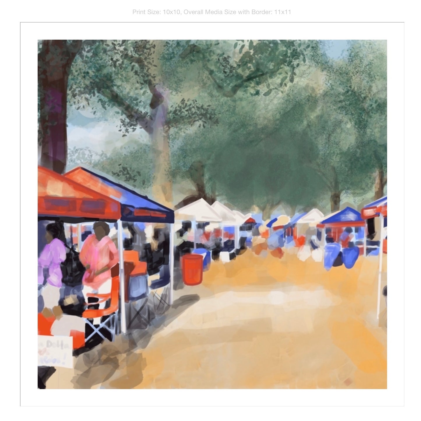 Tents in The Grove Giclee on Premium Heavyweight Paper