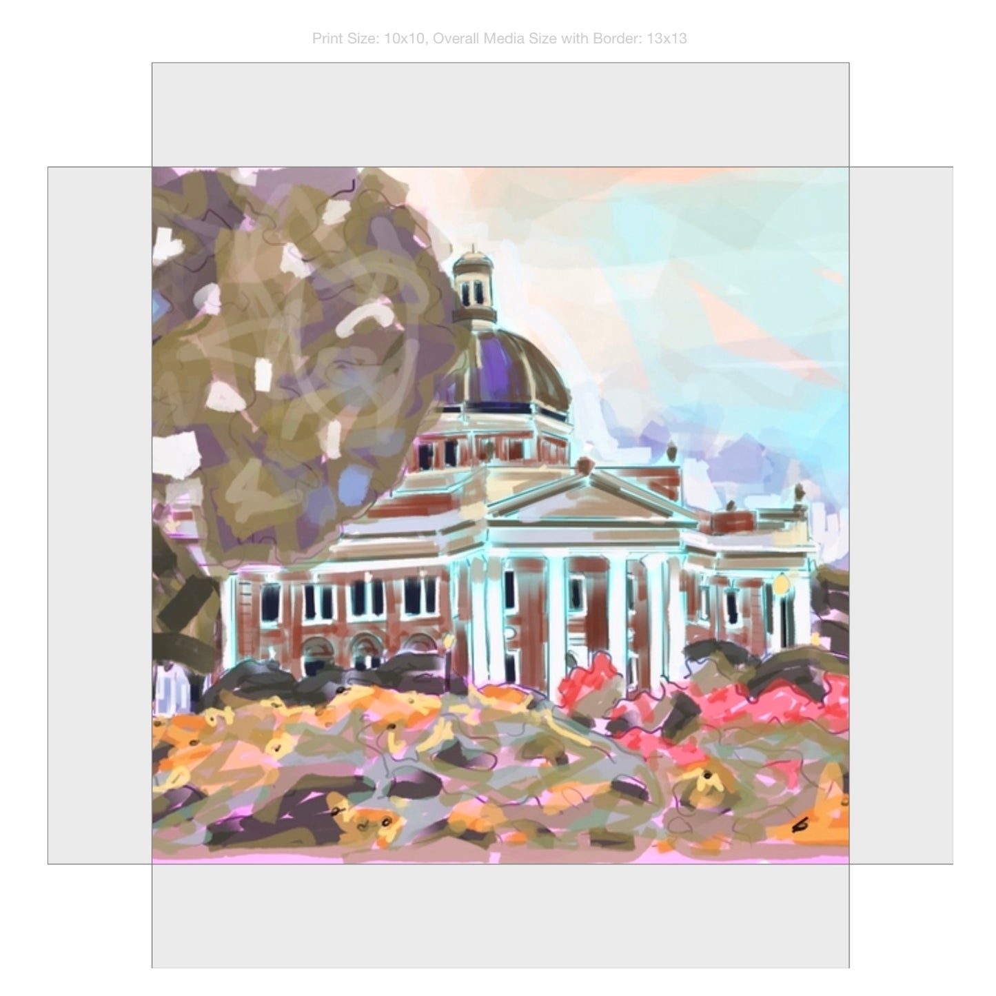 Southern Miss Campus Giclee on Gallery Wrapped Canvas