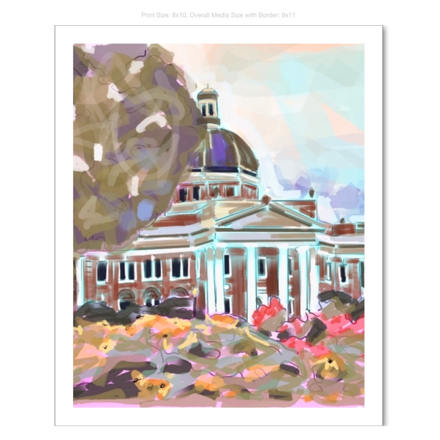 Southern Miss Campus Giclee on Premium Heavyweight Paper