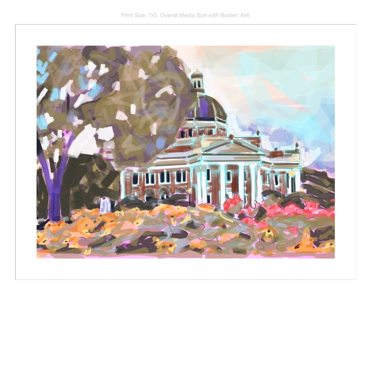 Southern Miss Campus Giclee on Premium Heavyweight Paper