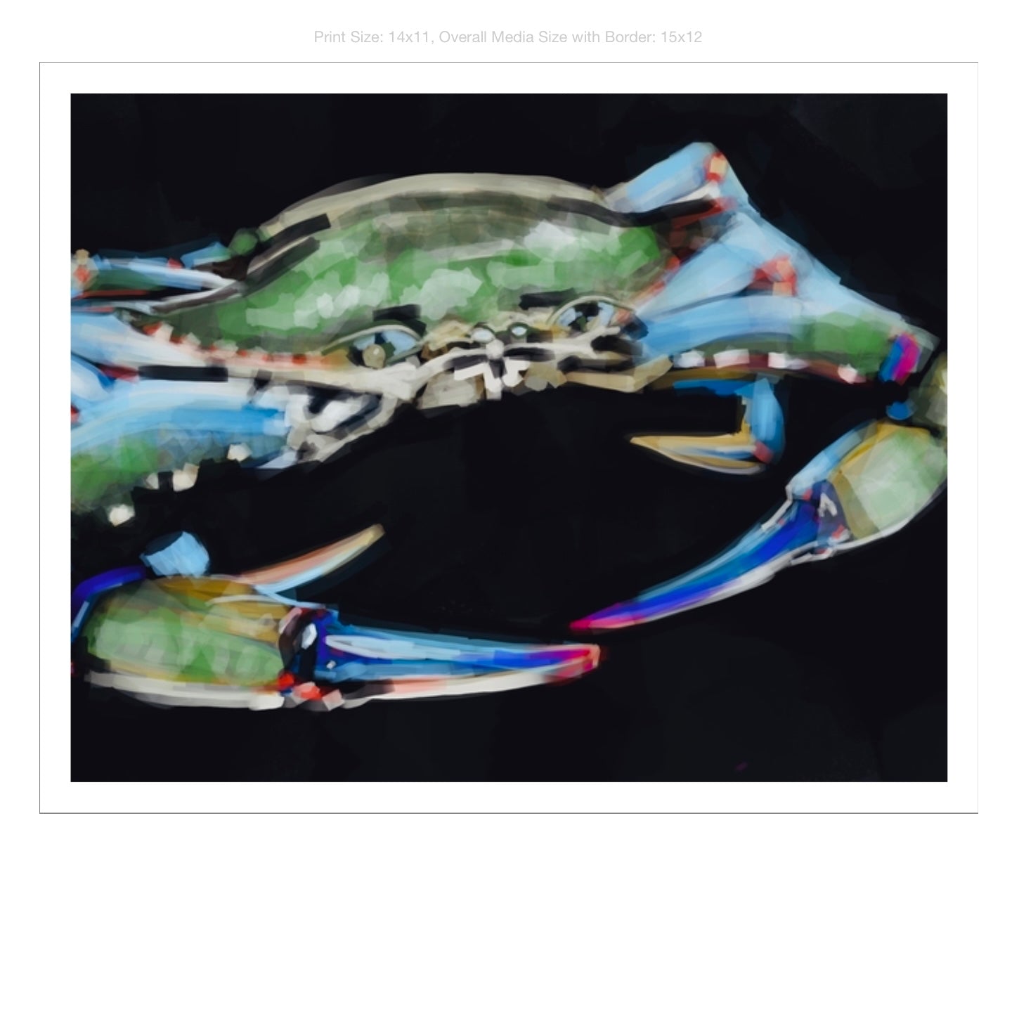 Colorful Crab on Premium Heavyweight Paperj