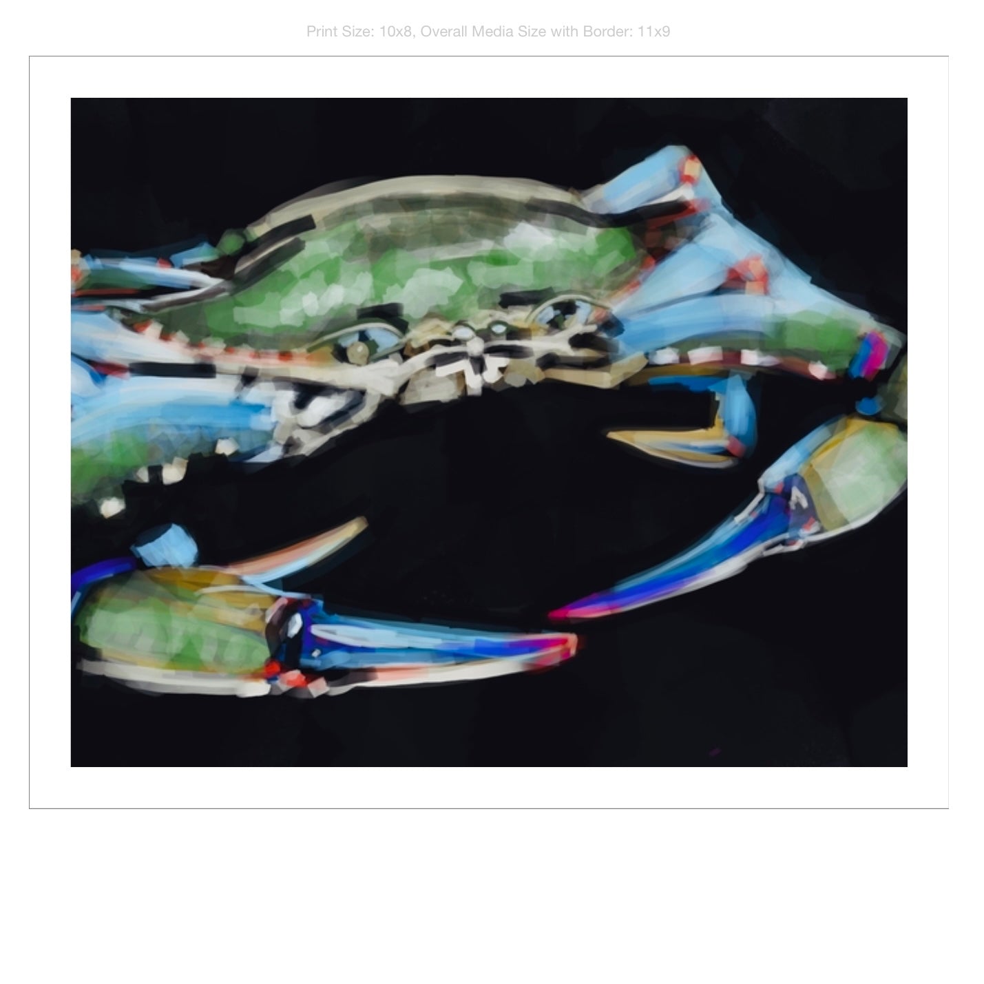 Colorful Crab on Premium Heavyweight Paperj
