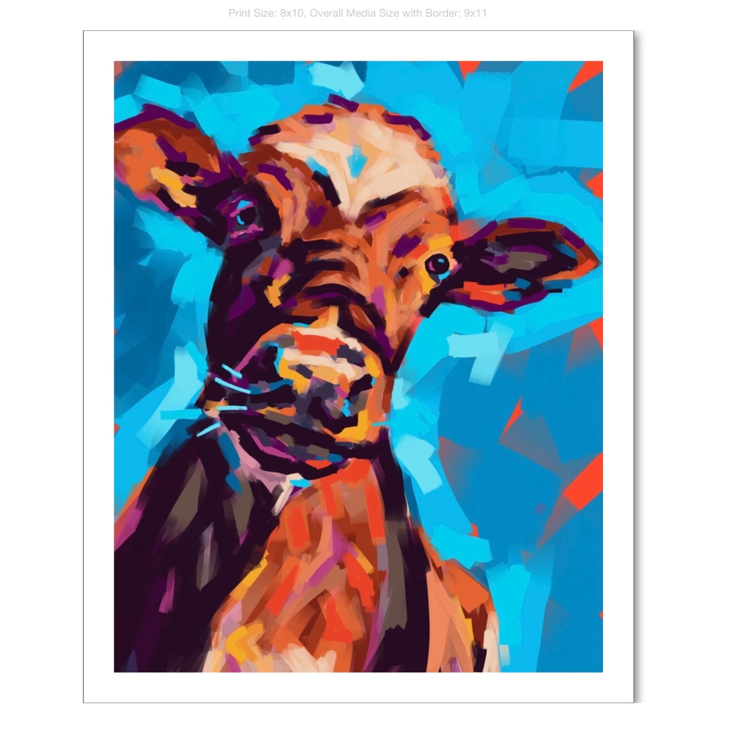 Colorful Cow on Premium Heavyweight Paper