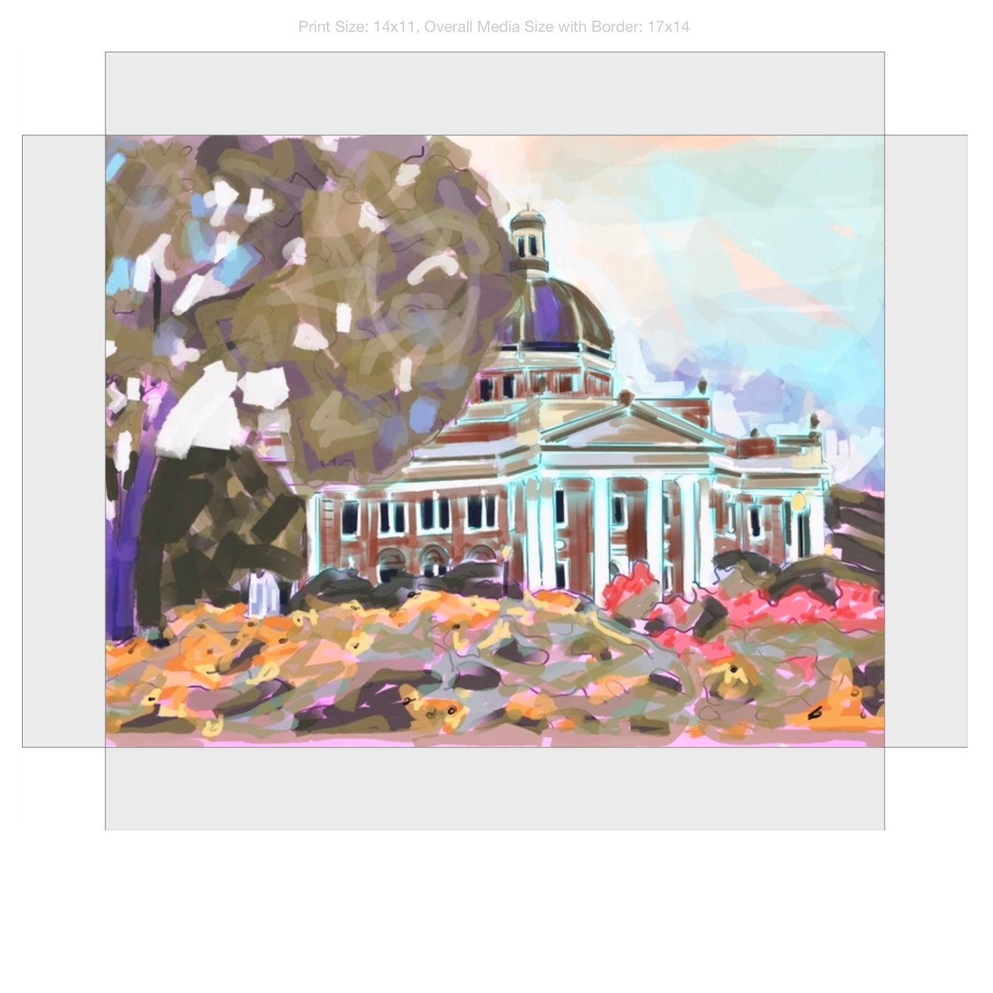 Southern Miss Campus Giclee on Gallery Wrapped Canvas