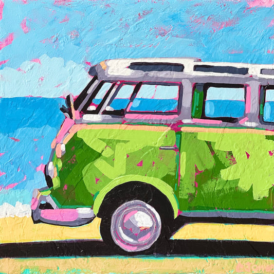 12” x 12” Textured VW Beach Van