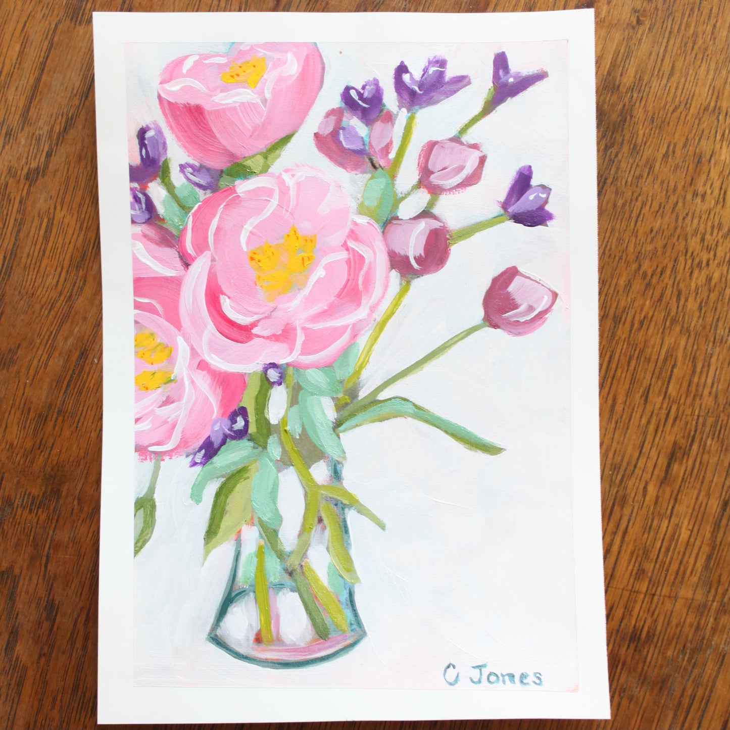 Pink Bouquet on paper