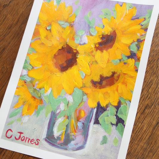 Sunflowers on paper