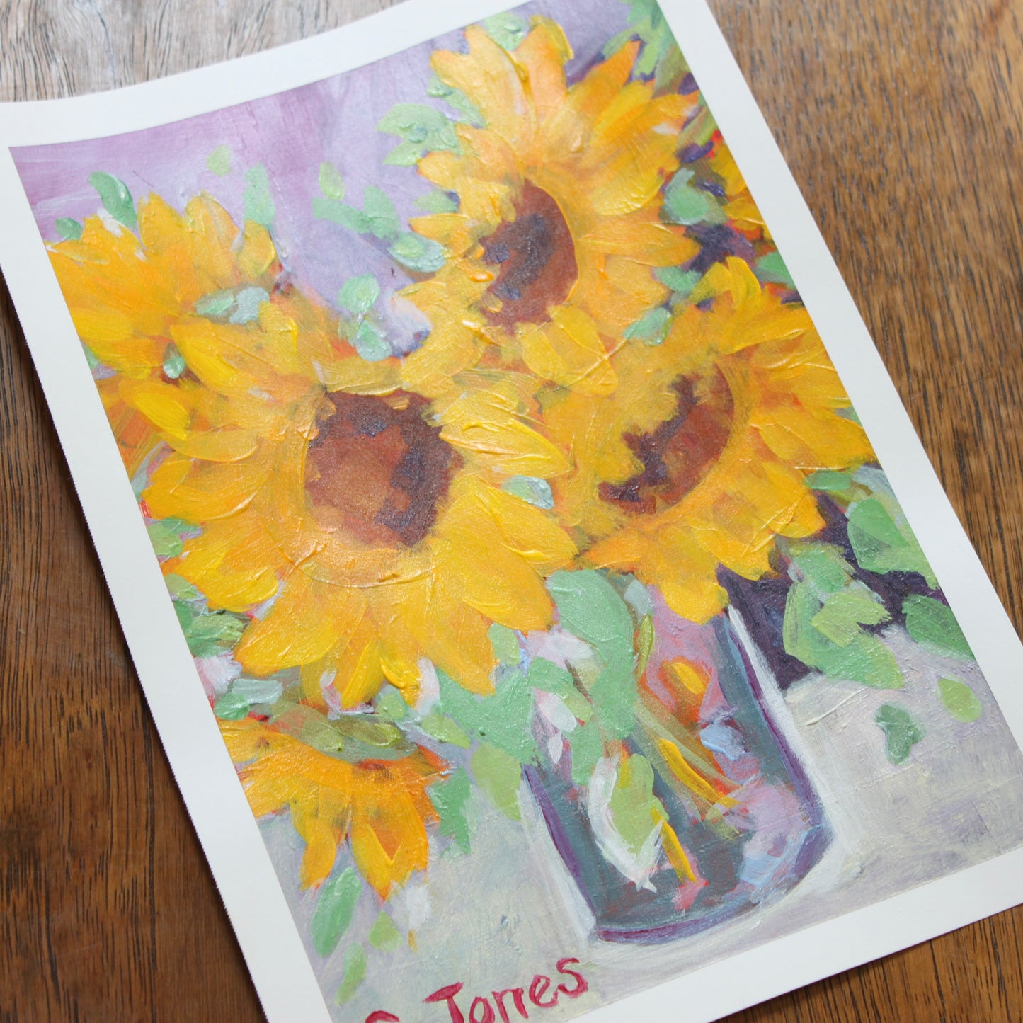 Sunflowers on paper