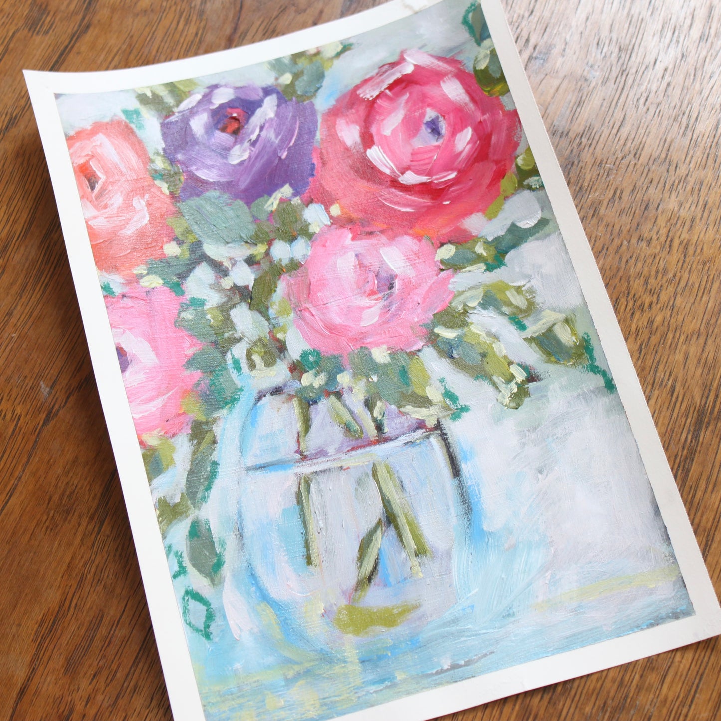 Colorful Roses on paper