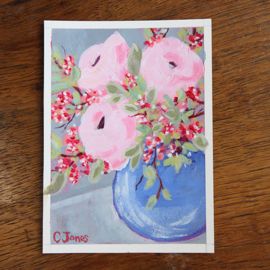 Peonies on paper