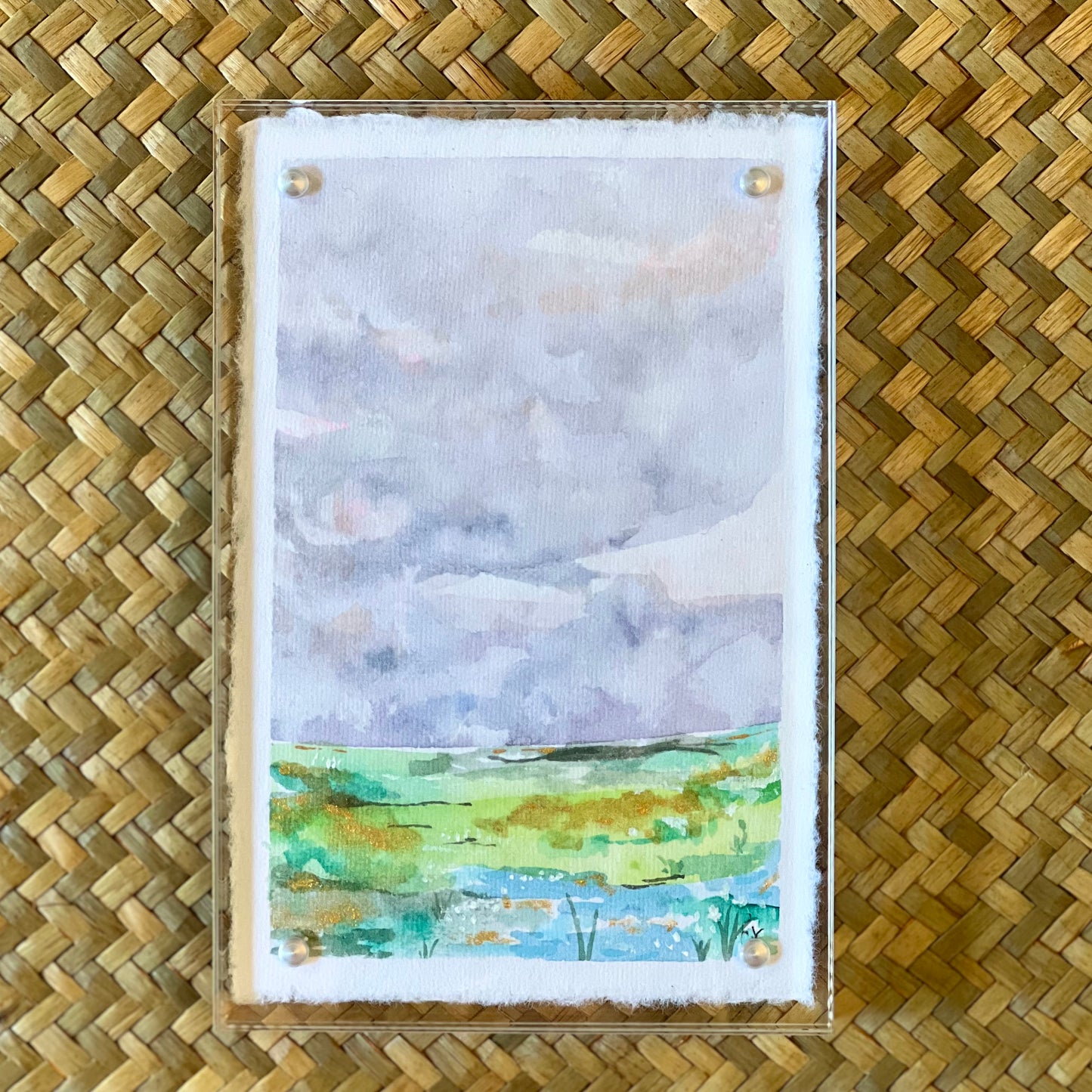4” x 6” Acrylic Framed Watercolor Landscape