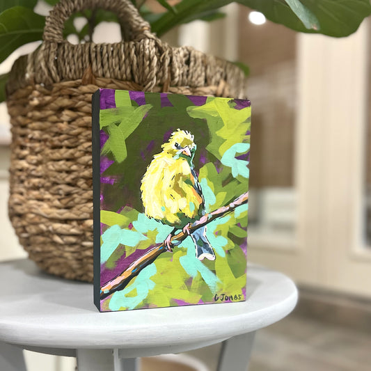 6” x 8” Deep Cradled Goldfinch